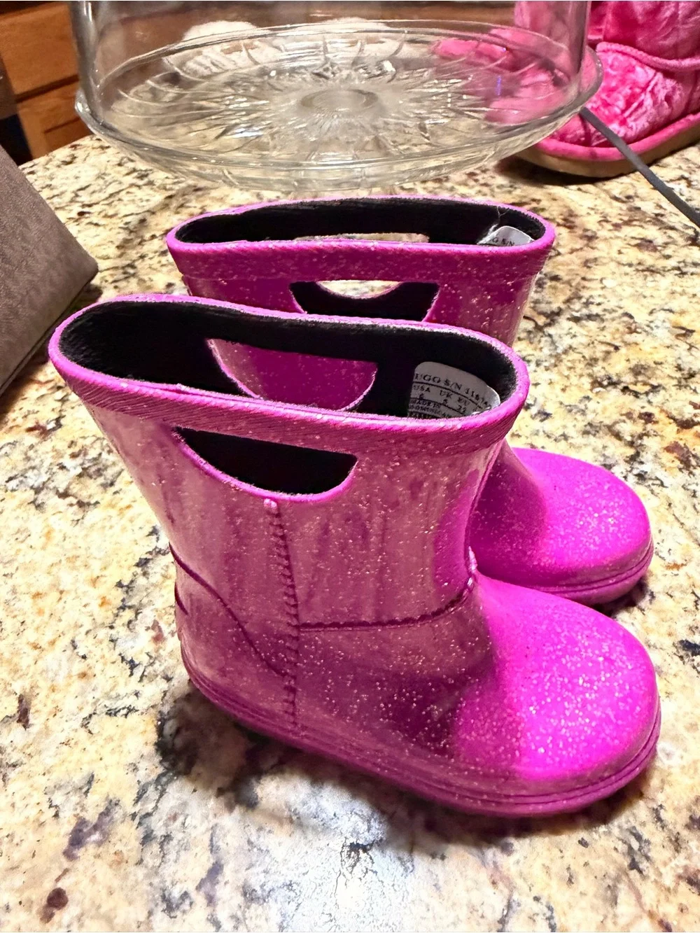 UGG Kids Glitter Fuchsia Rain Boots